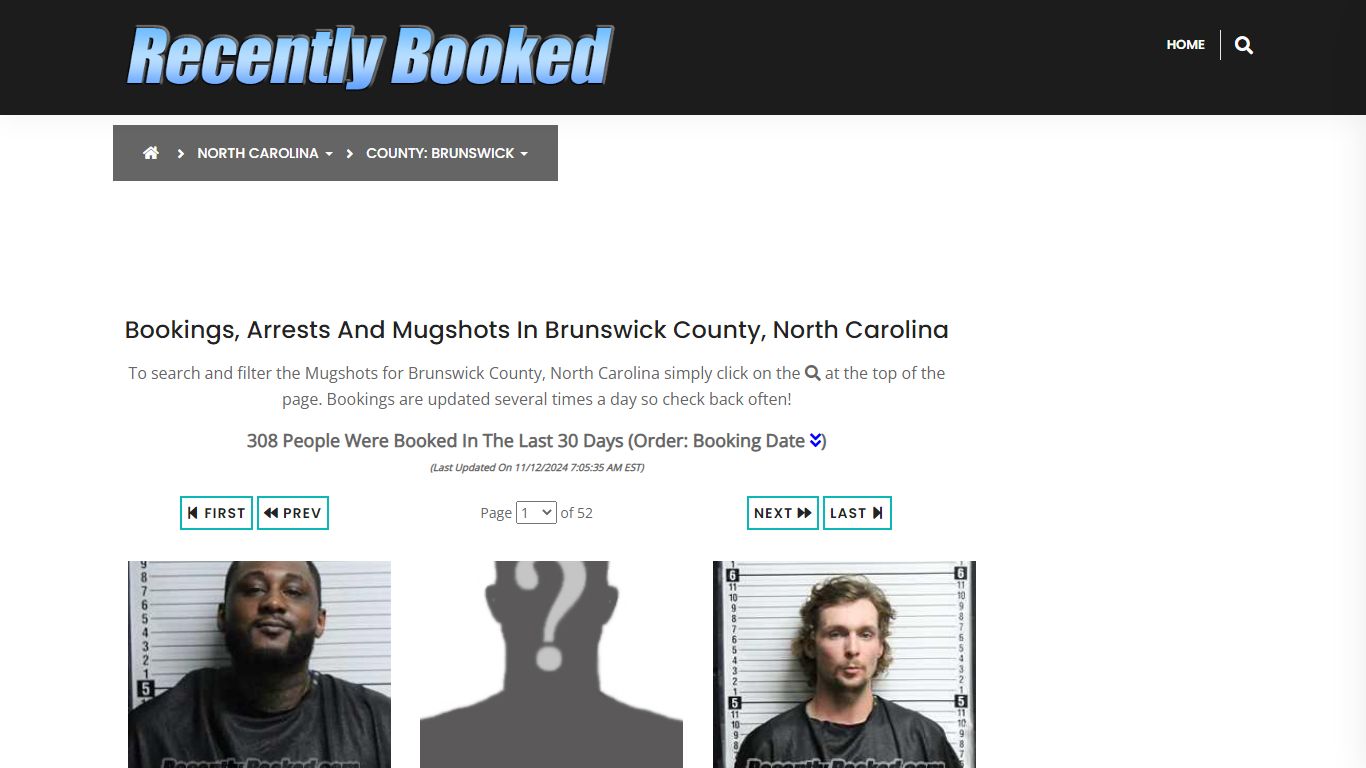 Bookings, Arrests and Mugshots in Brunswick County, North Carolina