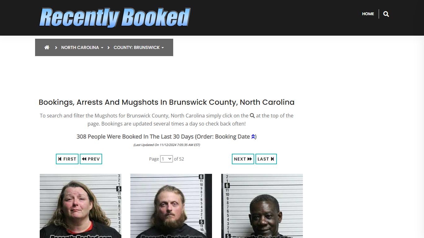 Bookings, Arrests and Mugshots in Brunswick County, North Carolina